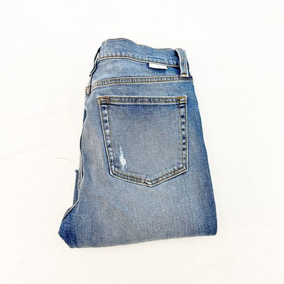 Boyish Dempsey Claire's Knee Button Fly Light Wash Denim Jeans Raw Hem Size 26 - Picture 1 of 9